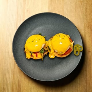 Spicy Spinach Caprese Benedict